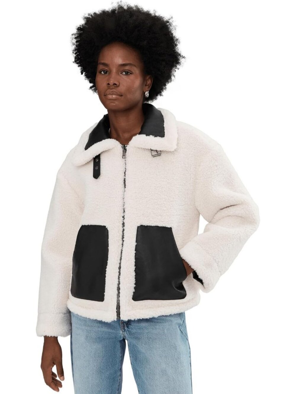 Cozy Reversible Sherpa Faux Leather Jacket for Women - Stylish Shorty Design